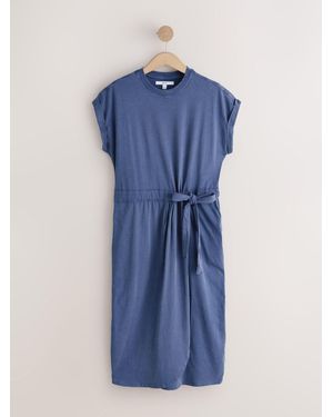 Next Jersey Sarong Tie T-Shirt Dress - Blue