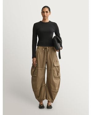 Free People Reef Curved Cargo Twill Pants - Green