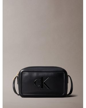Calvin Klein Embossed Monogram Camera Bag - Black
