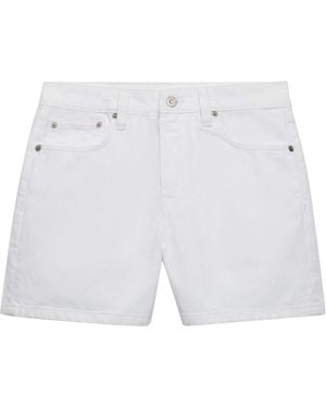 Superdry Mid Rise Denim Shorts - White