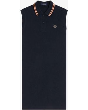 Fred Perry The Sleeveless Shirt Dress - Blue