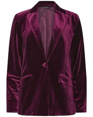 M Com Velour Blazer - Purple
