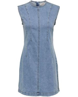 ONLY Denim Short Dress With Stretch - Blue