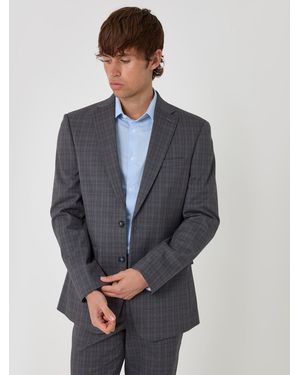 Threadbare Tailored Fit Cotton Rich Suit Jacket - Gray