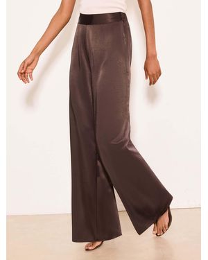 Lipsy Chocolate Satin Wide Leg Pants - Brown
