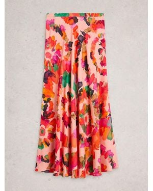 White Stuff Hope Bias Cut Maxi Skirt - Red