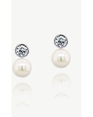 Ivory & Co. Portland Solitaire Kristall- Und Perlenohrringe - Mettallic