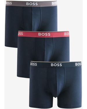 BOSS Power Logo Hipster Boxers 3 Pack - Blue
