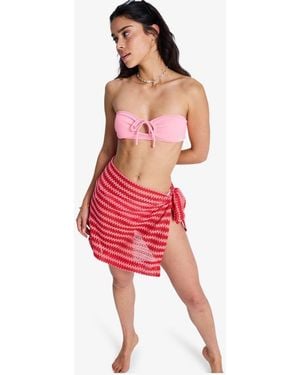 Roxy Moana Story Texture Stripe Tie Skirt - Red