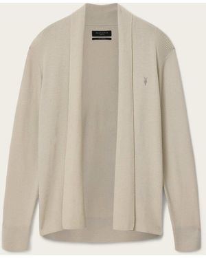 AllSaints Allsaints Powdered Mode Wool Open Cardigan - Natural