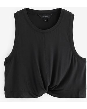 French Connection Modal Knot Top - Black