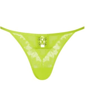 Ann Summers Ann Summers Neon Crush Floral Lace Brazilian Knickers - Yellow