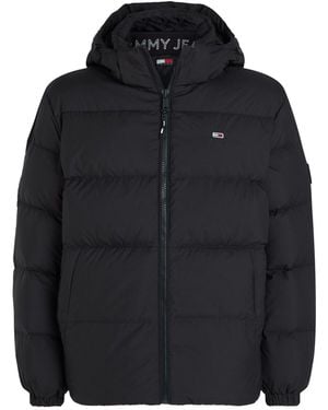 Tommy Hilfiger Relaxed Down Hooded Puffer Jacket - Black