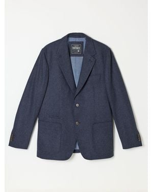 FatFace Fatface Witley Wool Mix Micro Check Blazer - Blue