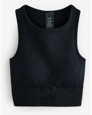 Self Seamfree Sports Crop Top - Black