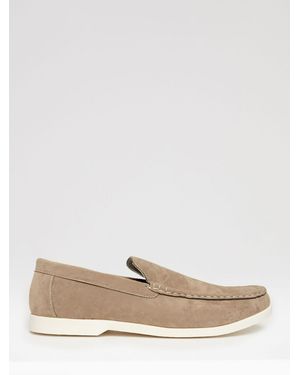Threadbare Faux Suede Slip On Loafers - Natur