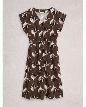 White Stuff Mimi Linen Blend Dress - Brown