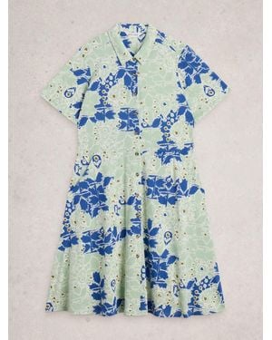 White Stuff Ria Jersey Shirt Dress - Blue
