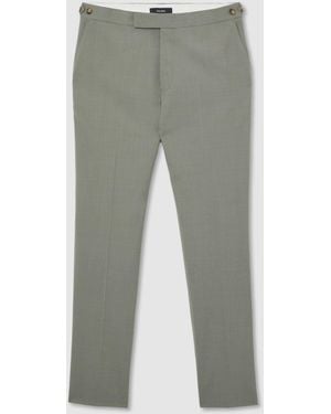 Reiss Tailored Fit Wool-Blend Side-Adjuster Suit Pants - Gray