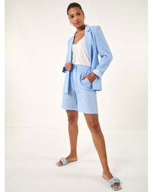 Roman Textured Bermuda Shorts - Blue