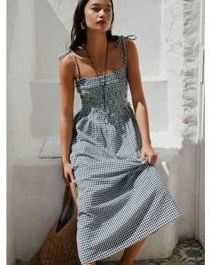 Next Tie Shoulder Midi Summer Dress - Blue