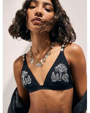 River Island Whipstitch Shell Bikini Set - Black