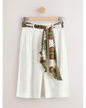Next Jeansshorts Mit Schal-Gürtel - Natur