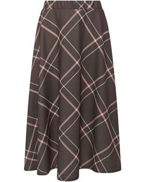 PixieGirl Petite Check Midaxi Skirt - Brown