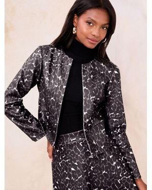 Lipsy Cropped Collarless Blazer - Black