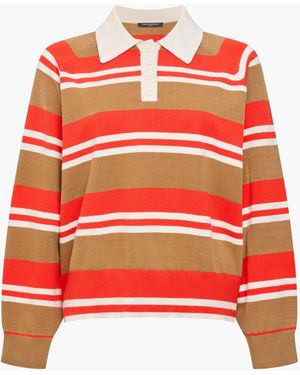 French Connection Yaz Stripe Polo Shirt - Rot