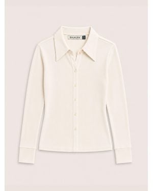 Baukjen Kelly Ribbed Button-Down Shirt - Natural