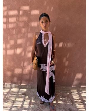 Never Fully Dressed Lily Top With Lace - Brown