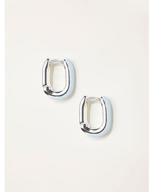 FatFace Fatface Enamel Oval Hoop Earrings - Natural