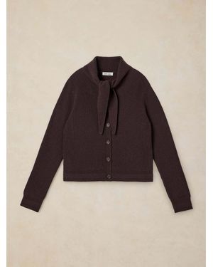 White Stuff Rib Scarf Cardigan - Brown