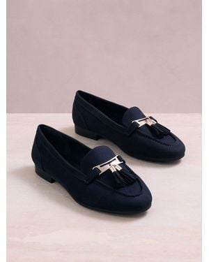 Lipsy Standard Fit Almond Toe Tassel Workwear Loafers - Blue