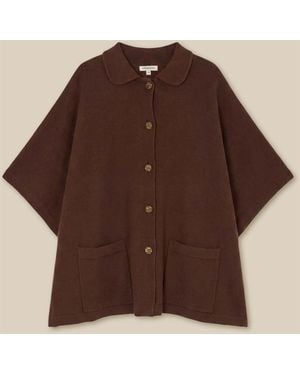 Monsoon Bliss Collar Cape Sleeve Cardigan - Brown