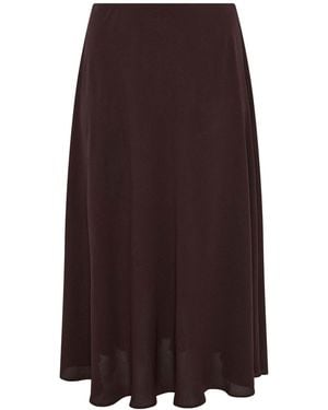Evans Bias Cut Airflow Skirt - Brown