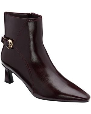Lotus Pointed Toe Ankle Boots - Brown
