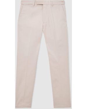 Reiss Stone Eastbury Cotton-Stretch Tailored-Fit Chinos - White