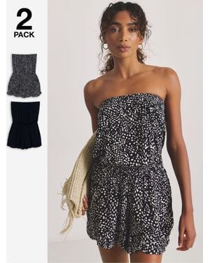JD Williams Bandeau Beach Playsuits 2 Pack - Black
