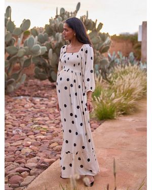 Seraphine Shirred Bodice Maternity Maxi Dress - Pink