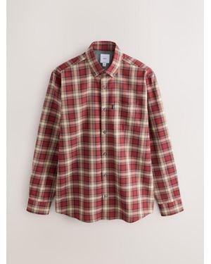 Next Regular Fit Easy Iron Button Down Long Sleeve Oxford Shirt - Pink