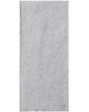 Calvin Klein Wool Blend Monogram Scarf - Gray
