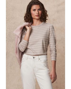 Next Essential Langarm-T-Shirt Mit Rundhalsausschnitt 100% Baumwolle - Braun
