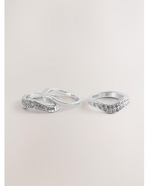 Next Tone Sparkle Pave Ring Pack - Natural