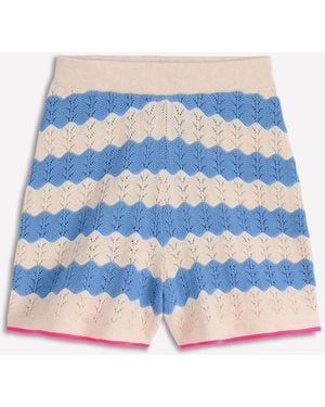 Boden Knitted Pointelle Shorts - Blue