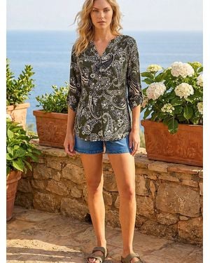 Roman Puff Print Shirt - Green