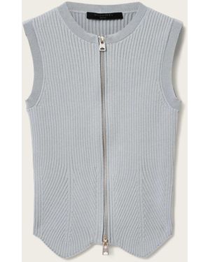 AllSaints Allsaints Cruz Zip Waistcoat - Gray