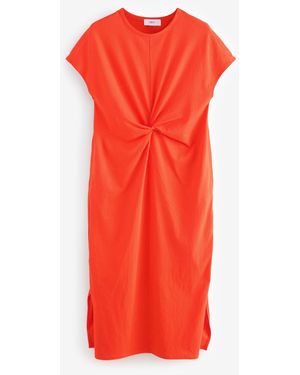 Next Twist Short Sleeved T-Shirt Summer Dress - Red