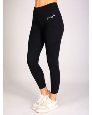 Pineapple Wide Band 7/8 Leggings - Black